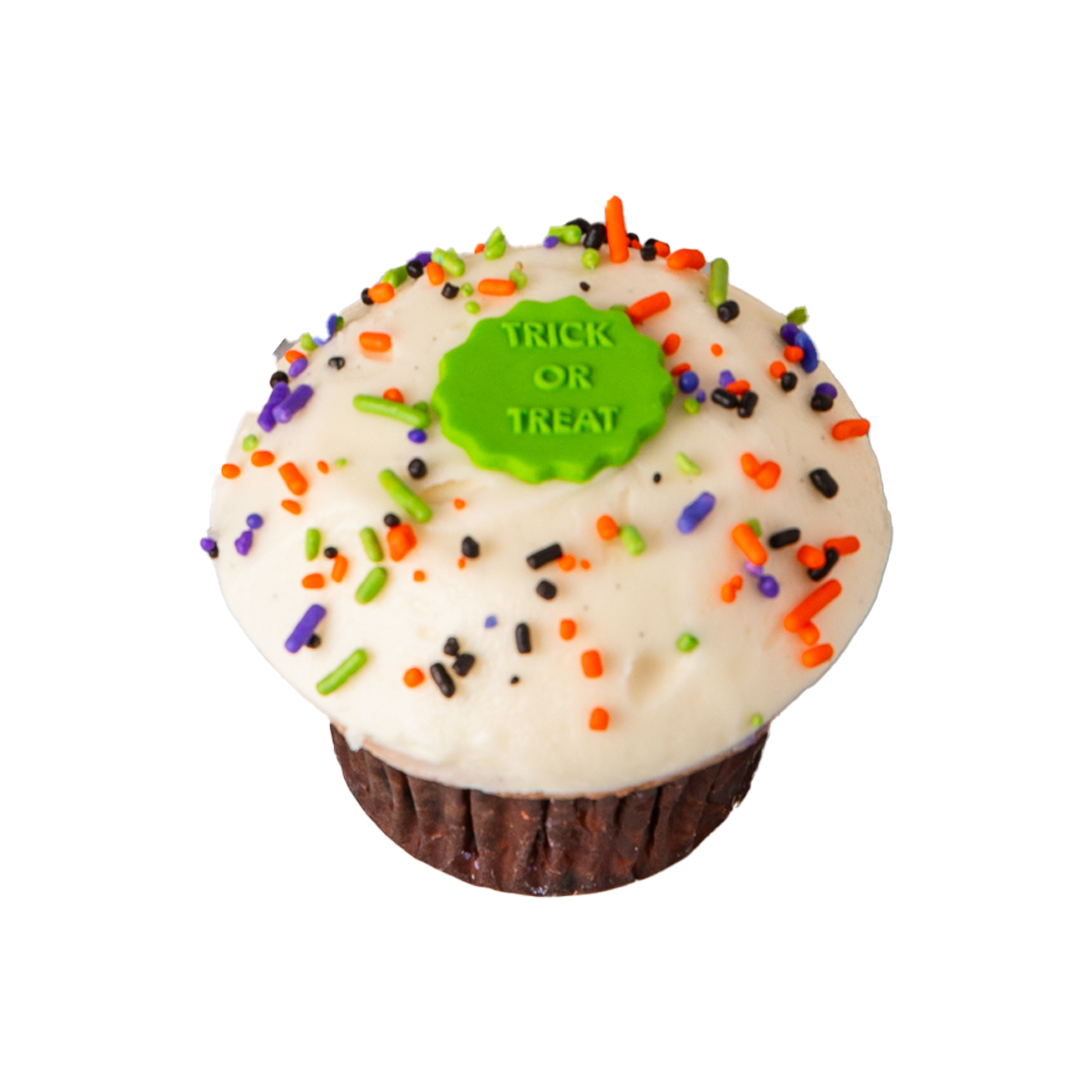 We bake our cupcakes fresh daily. (Shown: Spooky Confetti Cupcake cupcakes.)
