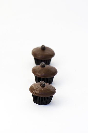 We bake our cupcakes fresh daily. (Shown: Chocolate Espresso cupcakes.)