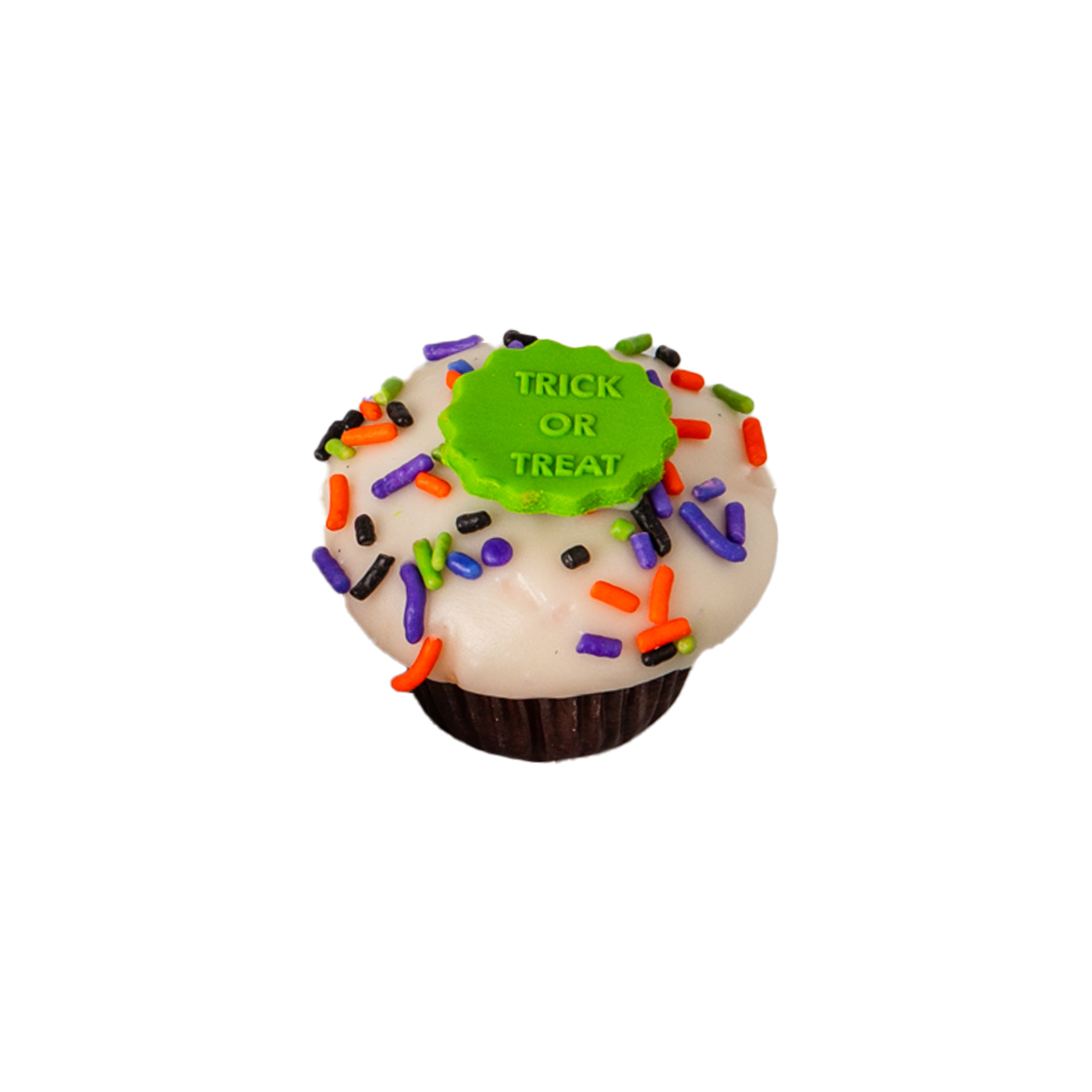 We bake our cupcakes fresh daily. (Shown: Spooky Confetti cupcakes.)